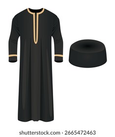 Preto roupas árabes. ilustração vetorial	