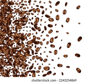 Black Arabic Graphic Vector White Background. Realistic Grain Pattern. Dark Organic Seed Texture. Abstract Pile Poster.