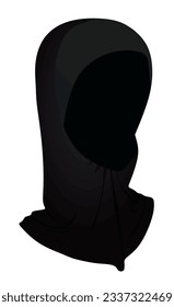 Hijbab árabe negro. ilustración vectorial