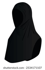 Black arabic hijbab. vector illustration