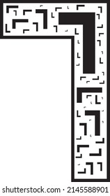 Black arabic numeral 7 on white background