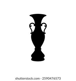 Black Arabic vase silhouette vector illustration on white background