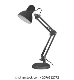 Black Architect, Study Lamp with flat simple cartoon style isolated on white background