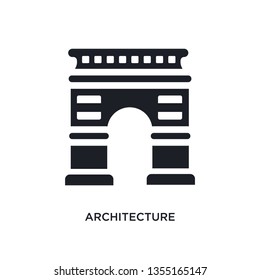 black architecture isolated vector icon. simple element illustration from architecture and travel concept vector icons. architecture editable black logo symbol design on white background. can be use