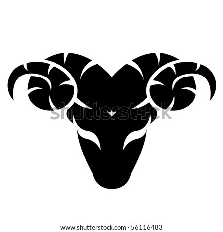 Black aries isolated on white