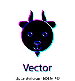 Black Aries zodiac sign icon isolated on white background. Astrological horoscope collection.  Vector Illustration