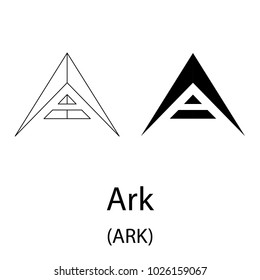 Black ark cryptocurrency symbol isolated on white background