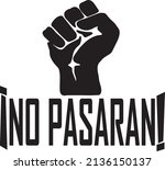 Black arm fist silhouette, never give up motivation. vector illustration,