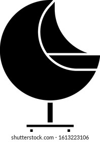Black Armchair icon isolated on white background.  Vector Illustration