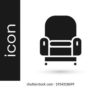 Black Armchair icon isolated on white background.  Vector