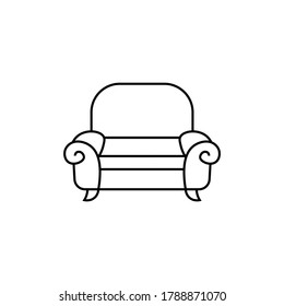 Black armchair sign icon. Vector illustration eps 10