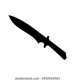 Black army knife silhouette vector illustration on white background