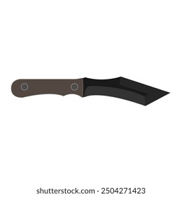 Black army military knife tactical knife; hunting, tourist, survival. Tourist camping knife, equipment camp, tent outdoor, hiking summer knife camping sign. 