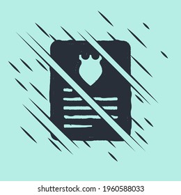 Black The arrest warrant icon isolated on green background. Warrant, police report, subpoena. Justice concept. Glitch style. Vector