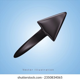black arrow in 3d vector illustration