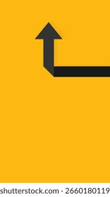 Black arrow background. Flat style and folded paper on a yellow background. Transportation and business concept design