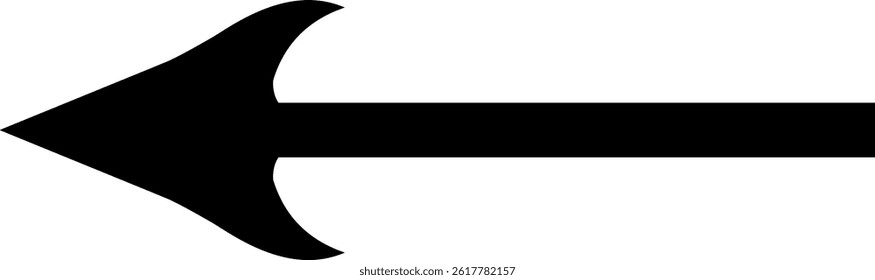schwarzer Pfeil mit Biegung