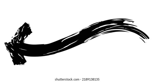 Black arrow brush element design vector