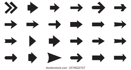 black arrow business button choice collection computer design with isolated on whit background. down arrows direction display forward right left doodle icon sign symbol. 