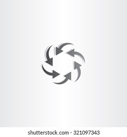 black arrow circle hexagon vector logo