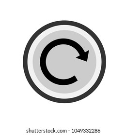 A black arrow in a circle on a white background