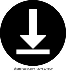 BLACK ARROW WITH CIRCULAR BACKGROUND, COLORFUL BUTTON.
