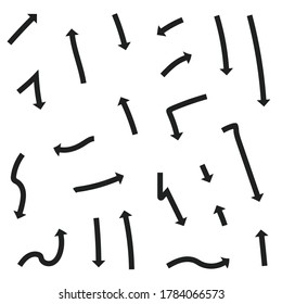 Black Arrow Collection On White Background