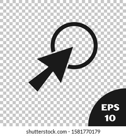 Black Arrow cursor icon isolated on transparent background.  Vector Illustration