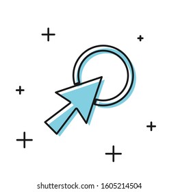 Black Arrow cursor icon isolated on white background.  Vector Illustration