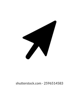 Black Arrow cursor silhouette vector illustration on white background