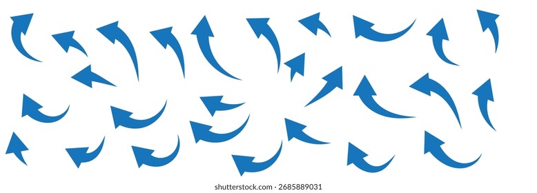 black arrow curve direction vector. Set of long curve icon vector .  long arrow icon set. curve arrow vector illustration. Curved or arch arrow. Design eps 10