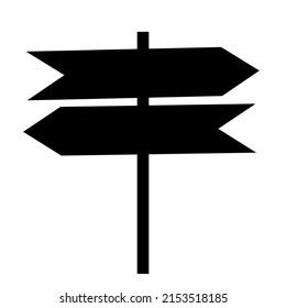 Black arrow direction singboards. Vector illustration isolated on white background