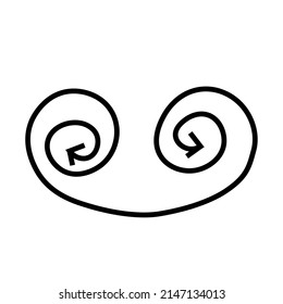 Juego de doodles con flecha negra. Colección de negocios de arte en línea de vectores sobre blanco.