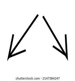 Black arrow doodle set. Vector line art business collection on white.