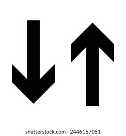 Black Up Arrow and Down Arrow icon.Black Up and Down Arrow Icons with Rounded Edges. Vector illustration. Eps file 13.