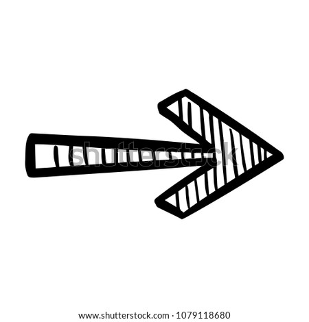 Black Arrow Drawn By Hand Doodle Stock Vector (Royalty Free) 1079118680 ...