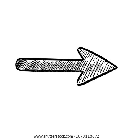 Black Arrow Drawn By Hand Doodle Stock Vector (royalty Free) 1079118692 