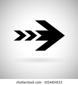 Black arrow. Fast speed sign. Vector illustration
