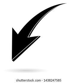 Black arrow. Flat icon. Vector illustration on white background