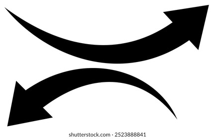 black arrow flat style icon. arrow icon for your website design, logo, app, ui. arrow indicated the direction symbol. curved arrow sign.