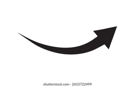 seta preta ícone de estilo plano em fundo transparente. ícone de seta para o design do seu site, logotipo, aplicativo, ui. seta indicada o símbolo de direção. sinal de seta curva. Arquivo eps de ilustração vetorial.