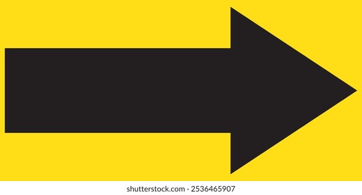 Black arrow forward. Black large forward or right pointing solid long stretched arrow icon sketched as vector symbol. EPS 10