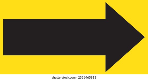 Black arrow forward. Black large forward or right pointing solid long stretched arrow icon sketched as vector symbol. EPS 10