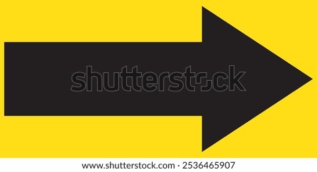 Black arrow forward. Black large forward or right pointing solid long stretched arrow icon sketched as vector symbol. EPS 10