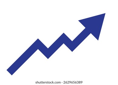 black arrow graph moving up direction