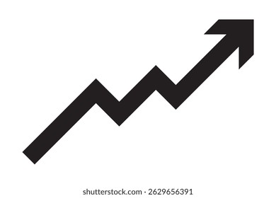 Gráfico de flecha negra moviéndose hacia arriba