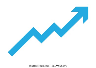 black arrow graph moving up direction