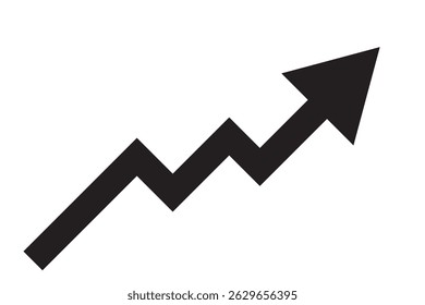 gráfico de seta preta movendo-se para cima direção