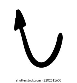 Black arrow, great design for any purposes. Line drawing. Illustration for web design. Computer interface. Vector graphic illustration. Template design. Business concept. Website banner.