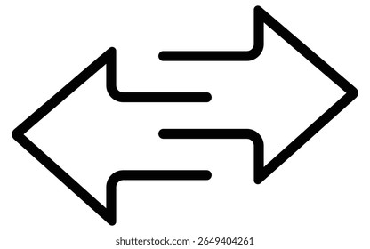 Black arrow. Hand cursor icon set of opposite arrow left and right side arrows. Eps-10.